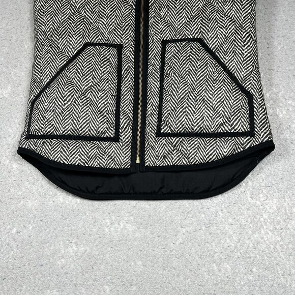 J Crew Vest Womens Size XXS Gray Black Full Zip Up Quilted Vest Sleeveless - Picture 3 of 11